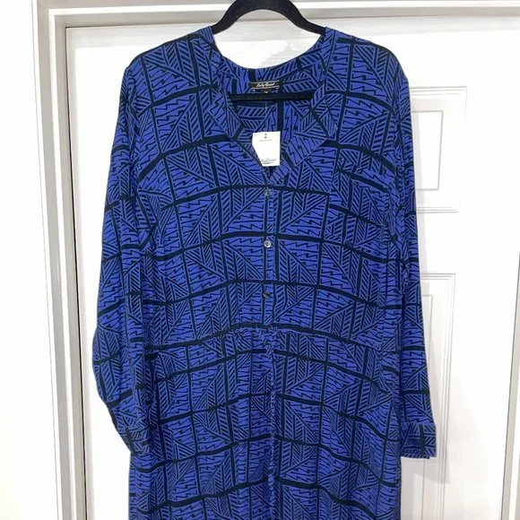 Lucky Brand Shirt Dress - Blue Multi - 2X Lucky Brand Shirt Dress - Blue Multi - 2X